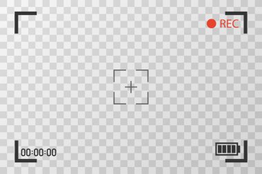 Kamera görüntüleri görüntüleme. Görsel ekran odaklanarak. Saydam bir arka plan ekranda video kaydı.