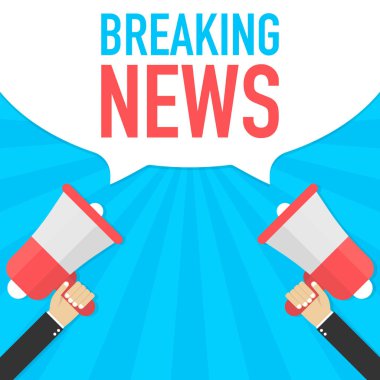 Son dakika haberi konuşma balonu ile megafon tutan el