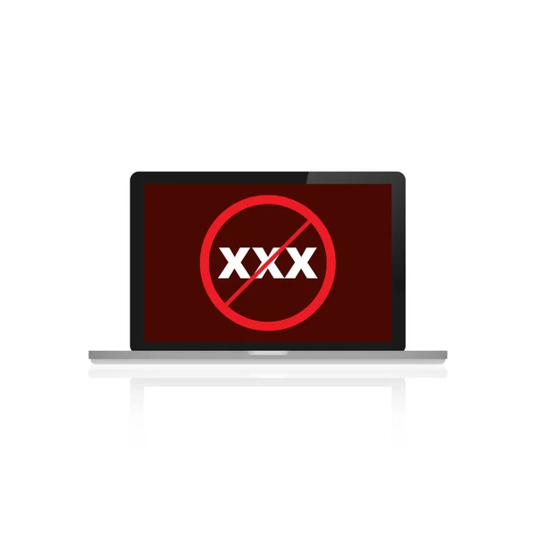 Kein xxx-Symbol auf dem Laptop-Bildschirm — Stockvektor