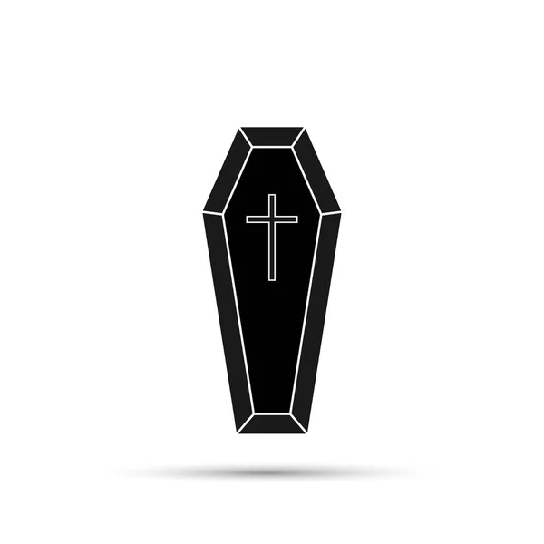 L'icône du cercueil. Vecteur. Isolé sur fond blanc . — Image vectorielle
