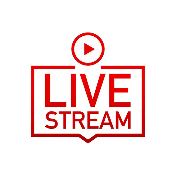 Etiqueta Live Stream sobre fondo blanco . — Vector de stock