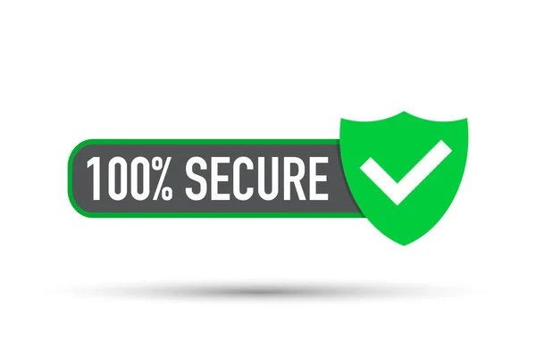 Icône vectorielle 100 Secure grunge. Badge ou bouton pour le site du commerce . — Image vectorielle