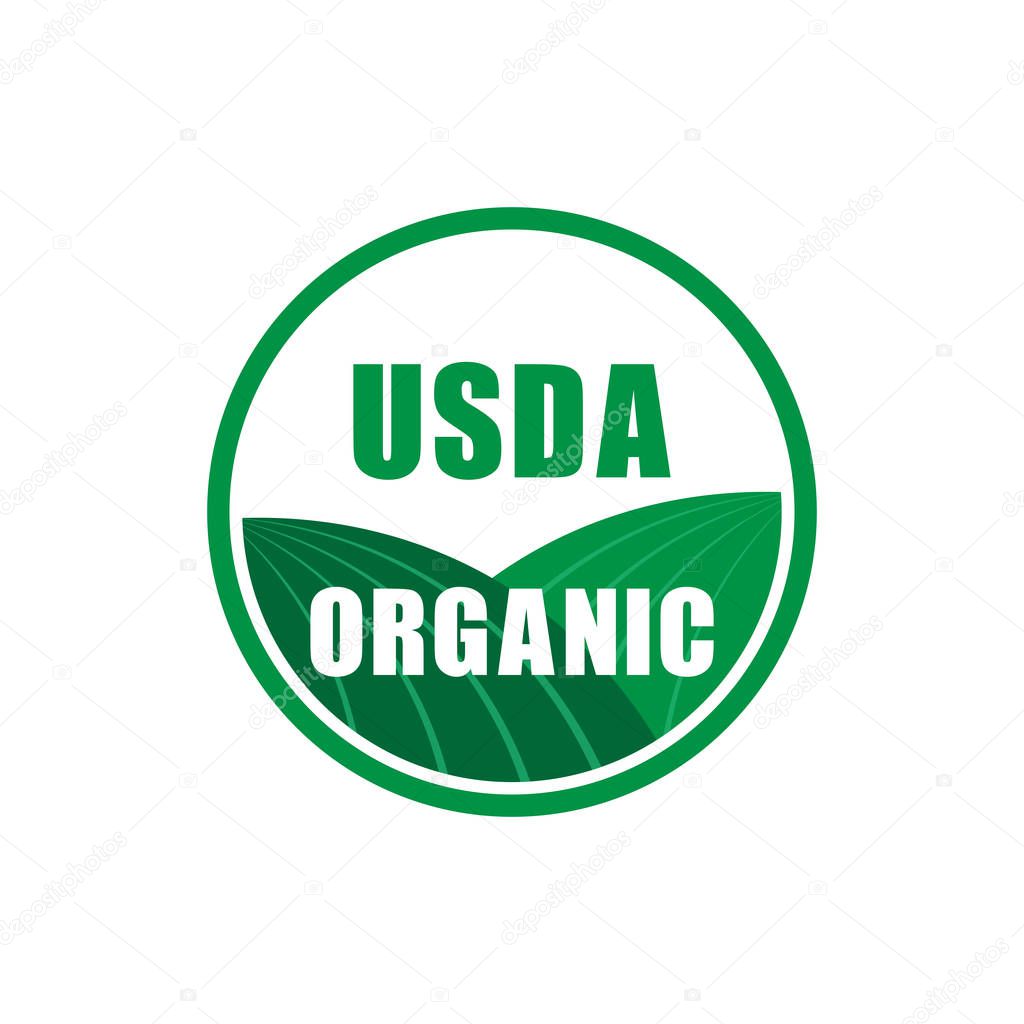 usda organic certified stamp symbol no gmo vector icon