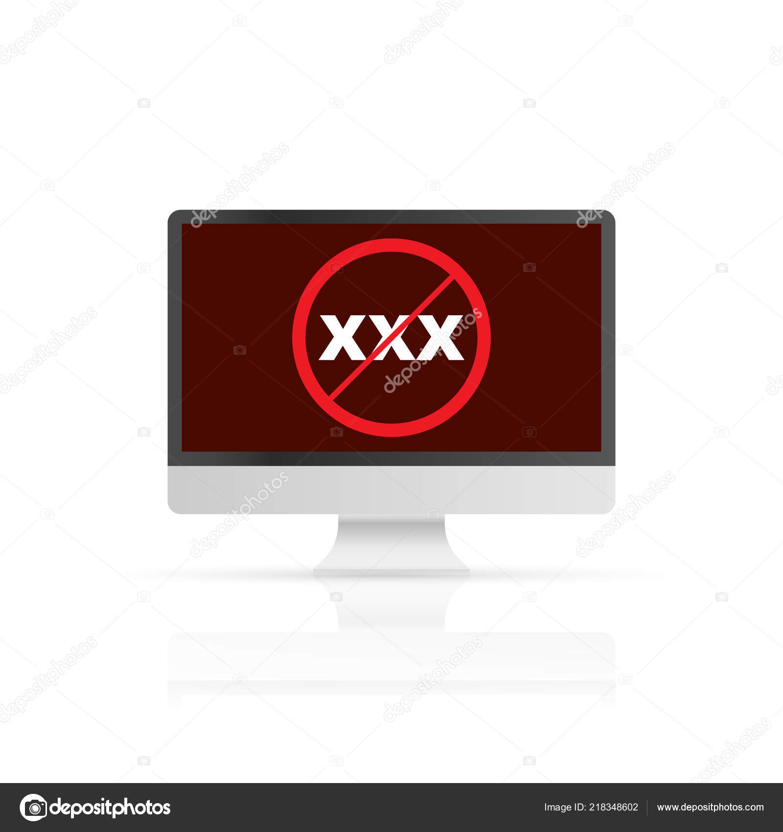 No XXX icon on computer screen. Vector illustration. Stock Vector by  ©appleboy 218348602