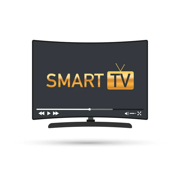 Smart TV concept flat design on white background. Vector illustration. — Stock Vector