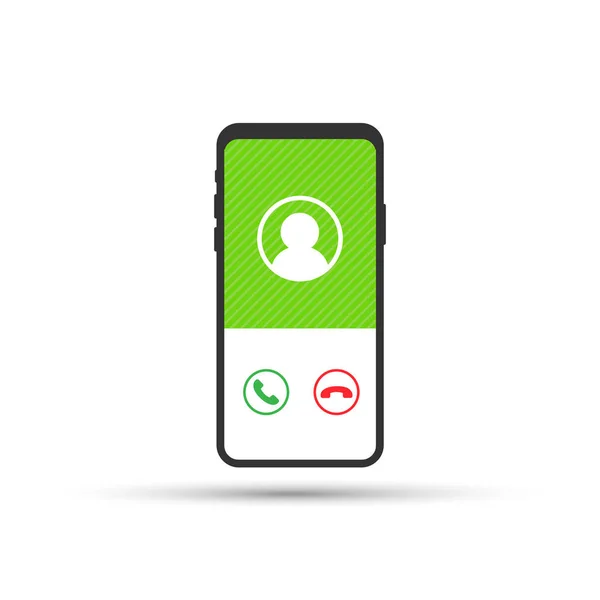 Smartphone with incoming call on display. Vector illustration. — Stock Vector