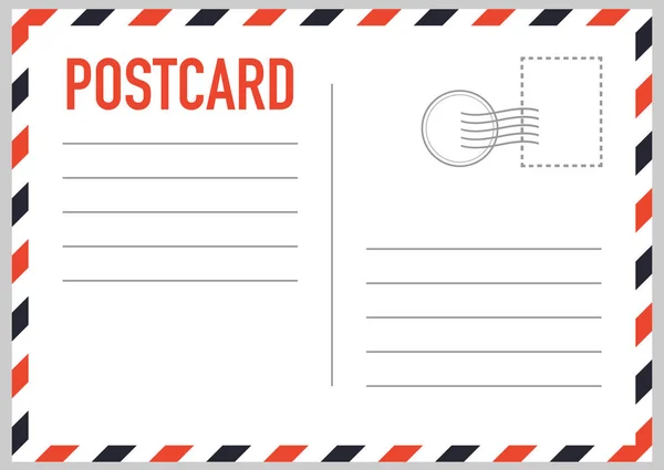 Tarjeta postal aislada sobre fondo blanco. Ilustración vectorial — Vector de stock