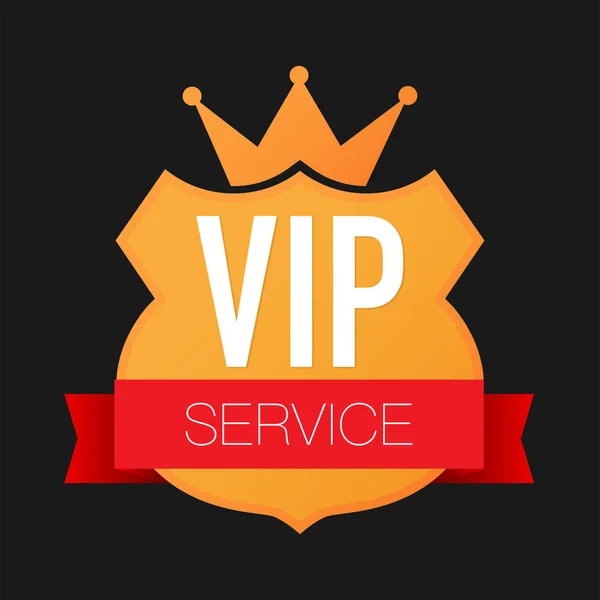 VIP szolgáltatás címke a fekete háttér. Vektoros illusztráció. — Stock Vector