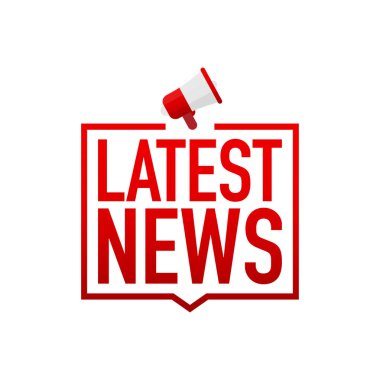 Megafon - son haberler tutan el. Vektör çizim.