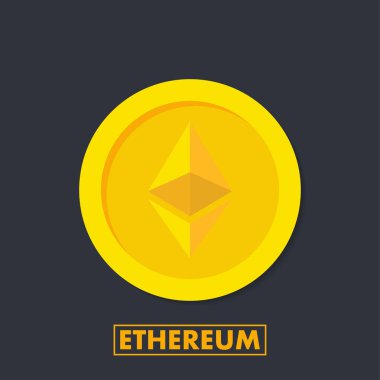 Ethereum (Eth) kripto para birimi simgesini Uygulamalar ve Web siteleri için. Ethereum logo web ve baskı için. Vektör çizim.