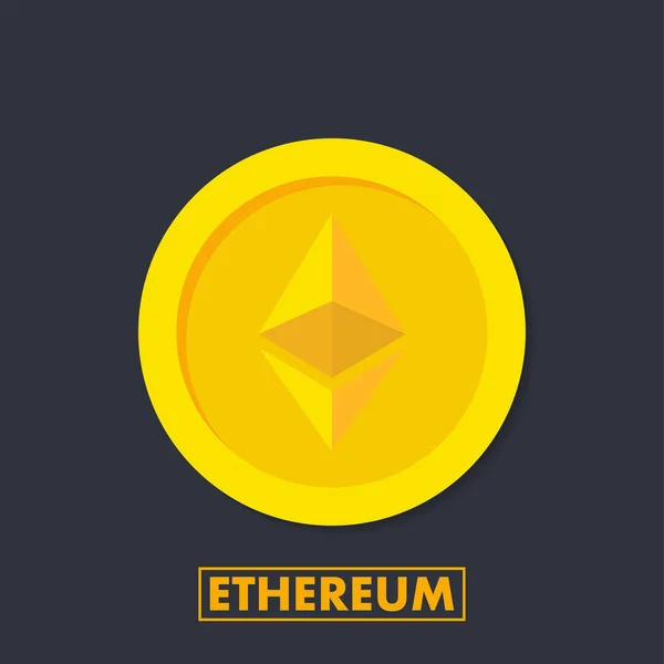 Ethereum (ETH) icône de crypto-monnaie pour les applications et les sites Web. Logo Ethereum pour le web et l'impression. Illustration vectorielle . — Image vectorielle
