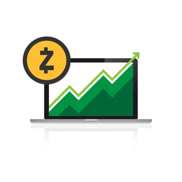 Zcash (ZEC) icône de crypto-monnaie pour les applications et les sites Web. Illustration vectorielle . — Image vectorielle