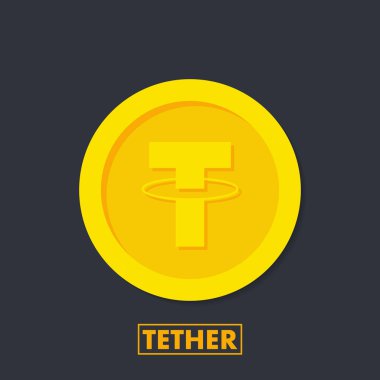 Tethet (kontrol) kripto para birimi simgesini Uygulamalar ve Web siteleri için. Tethet logo web ve baskı için. Vektör çizim.