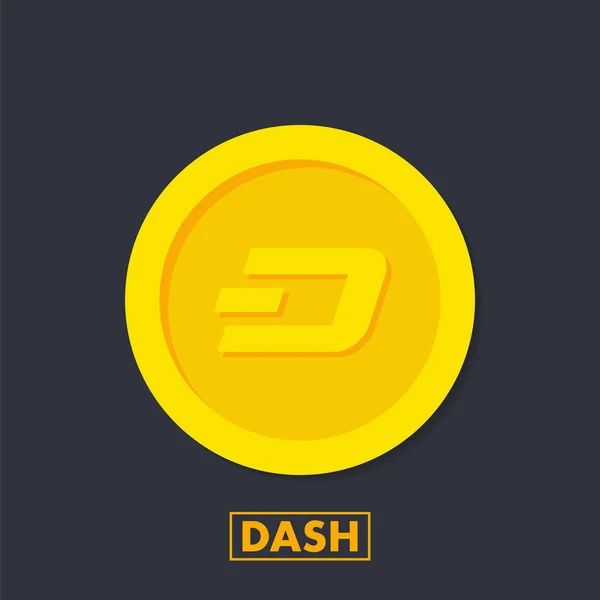 Dash crypto currency icon for apps and websites. Dash logo for web and print. Vector illustration. — Stock Vector