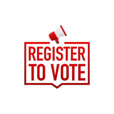 Oy vermek için Register 'la el ele tutuşmak. Vektör illüstrasyonu.