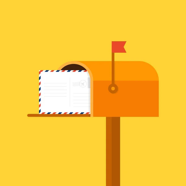 Buzón de correo ilustración vectorial en el estilo plano. Ilustración vectorial . — Vector de stock