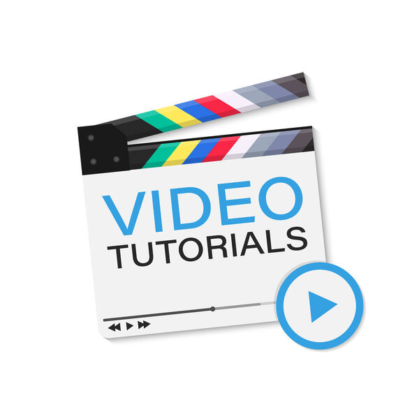 Video tutorial icon. Vector illustration isolated on white background
