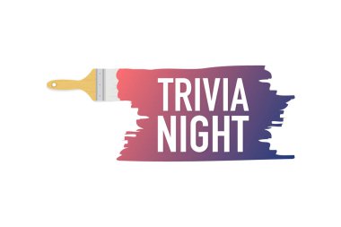 Fırçalar, boyalar - ile banner Trivia gece. Vektör çizim. 