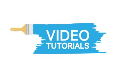 Banner ile fırçalar, boyalar - Video tutorials. Vektör çizim. 
