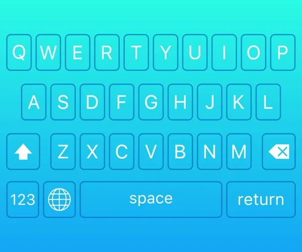 Vector moderne toetsenbord voor smartphone, alfabet knoppen. Vectorillustratie. — Stockvector
