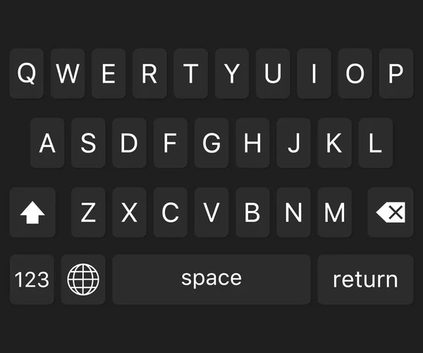 Vector moderne toetsenbord voor smartphone, alfabet knoppen. Vectorillustratie. — Stockvector