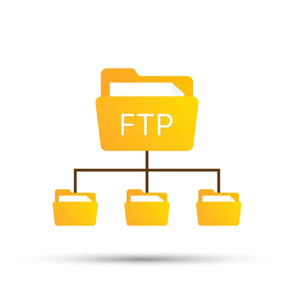 Color ftp protocol simple icon. concept of software update, router, teamwork tool management, copy process, info. — Stock Vector