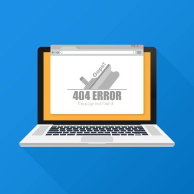 Web sitesi için 404 hata sayfası şablonu modern vektör Illustration. Sayfa hata 404 bulunamadı. Vektör çizim.