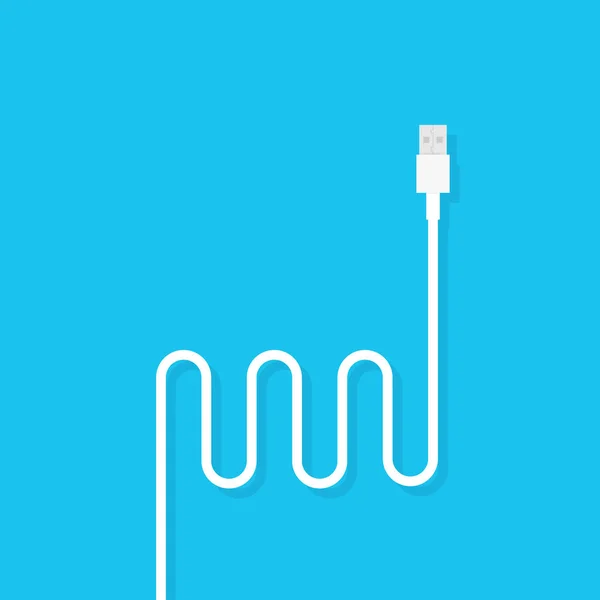 USB kablosu kablosu simgesi web üzerinde mavi arka plan için. Vektör çizim. — Stok Vektör