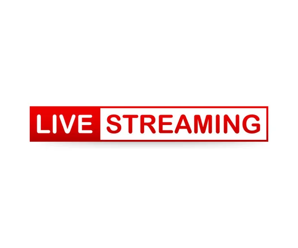 Red Live Streaming simgesi beyaz arka plan üzerinde. Vektör çizim — Stok Vektör