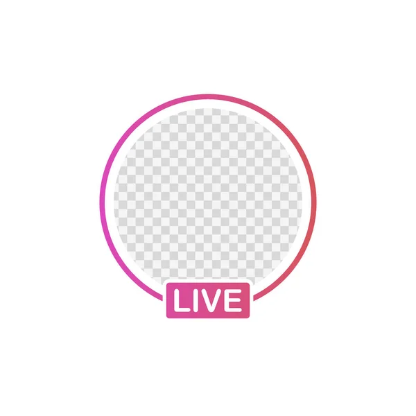 Social-Media-Ikone avatar frame. Live-Geschichten und Video-Streaming. Vektorillustration. — Stockvektor