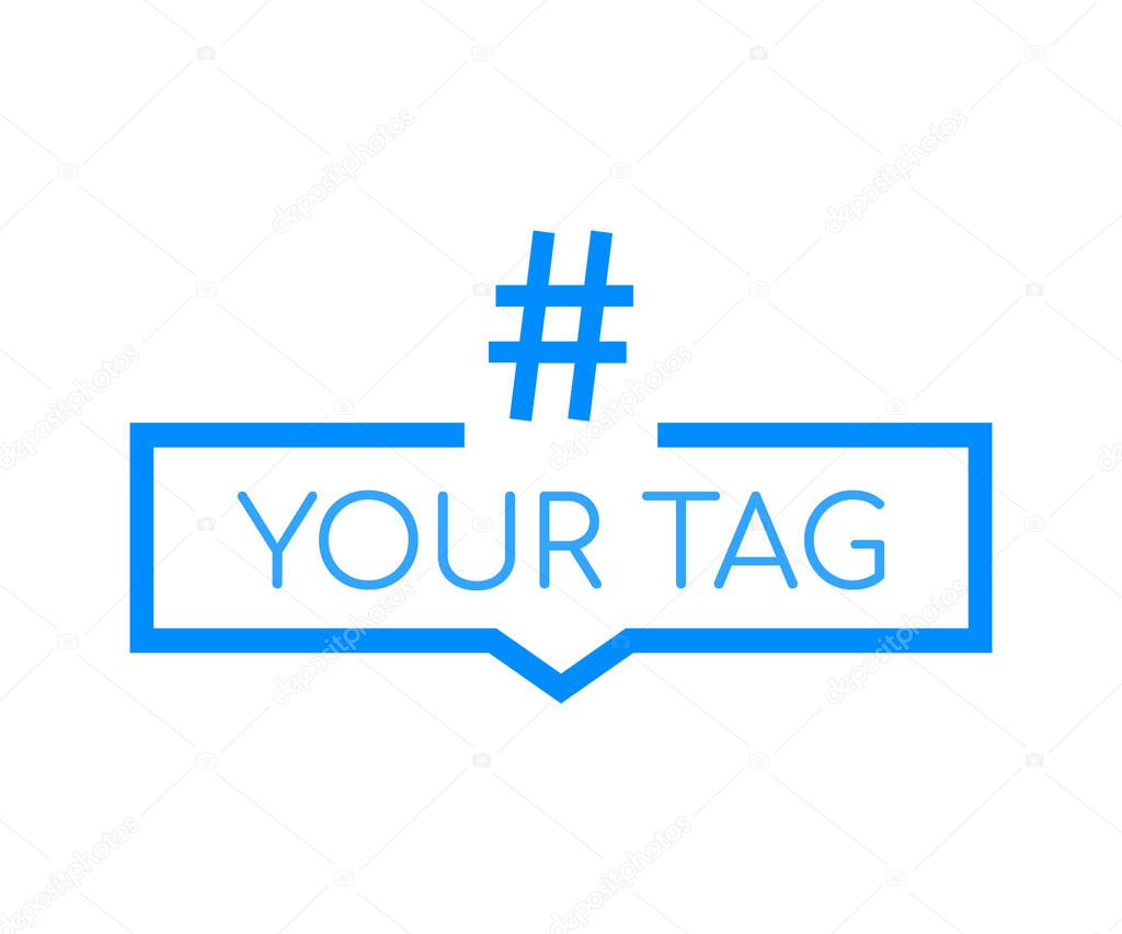 Hashtag, communication sign. Abstract illustration for your design. Vector illustration.