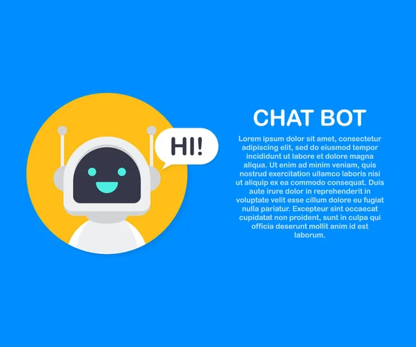 Chat Bot Robot Asistencia virtual de aplicaciones web o móviles. Servicio de soporte de voz bot. Soporte en línea bot . — Archivo Imágenes Vectoriales