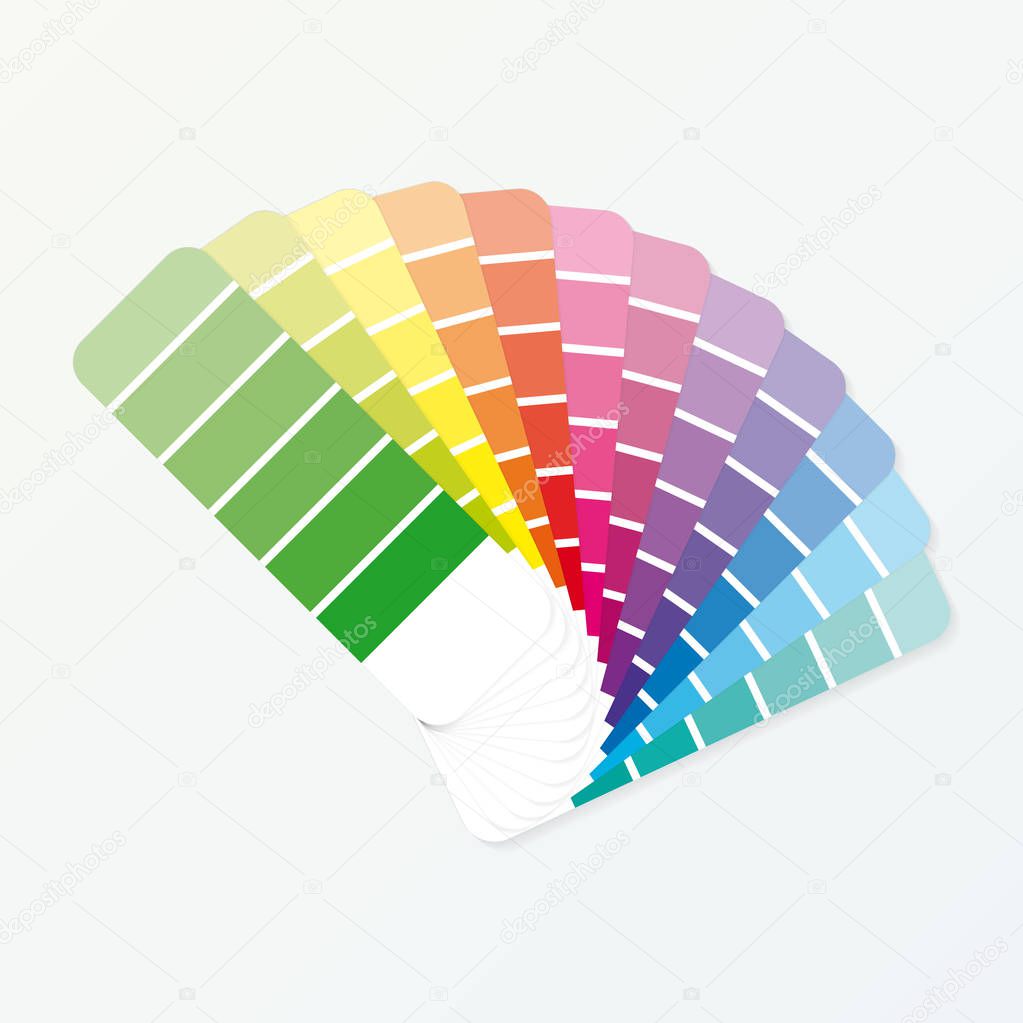 Color palette guide on grey background. Vector illustration.