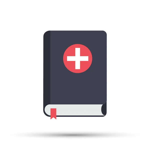 Medical book. Vector illustration, icon flat style design with long shadow. Medical reference books. Vector stock illustration. — Stock Vector