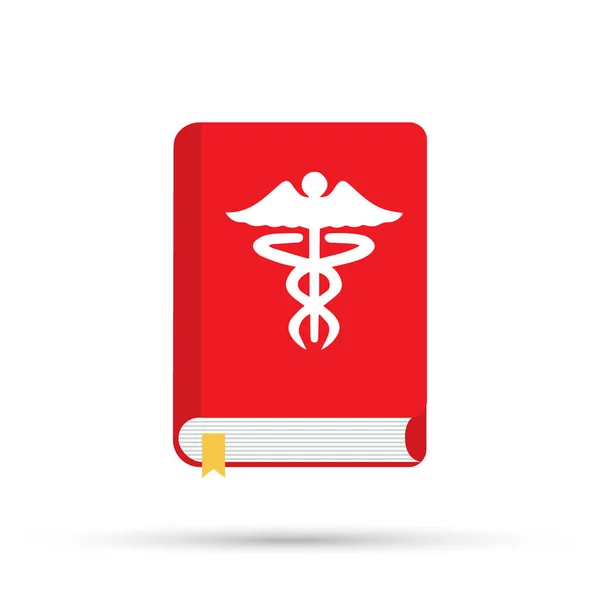 Medical book. Vector illustration, icon flat style design with long shadow. Medical reference books. Vector illustration. — Stock Vector