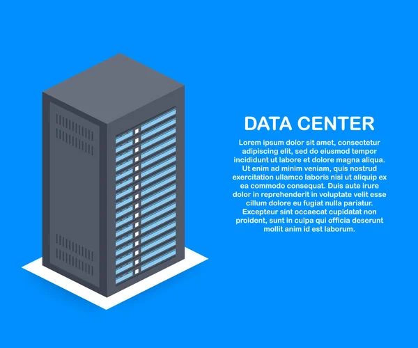 データ センター クラウド接続をホストしているサーバー コンピューター情報データベース同期技術 — ストックベクタ
