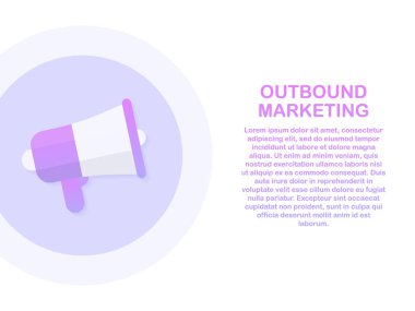 Giden pazarlama vektör iş çizimde düz tasarım. Vektör çizim.