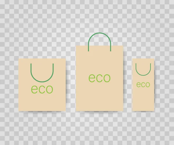 Pamut eco bag meg az átlátszó háttér. Vektoros illusztráció — Stock Vector