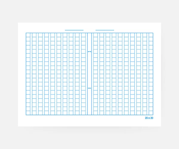 20 x 20 kvadrat manuskript papper. Vektorillustration. — Stock vektor