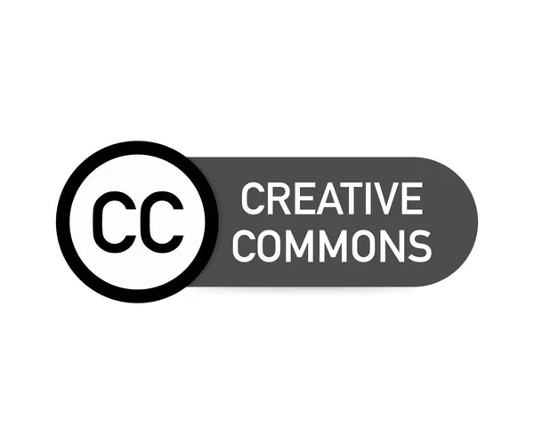 Creative commons signe de gestion des droits avec l'icône circulaire CC. Illustration vectorielle. — Image vectorielle