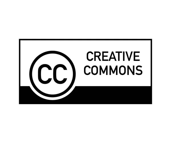 Creative commons signe de gestion des droits avec l'icône circulaire CC. Illustration vectorielle. — Image vectorielle