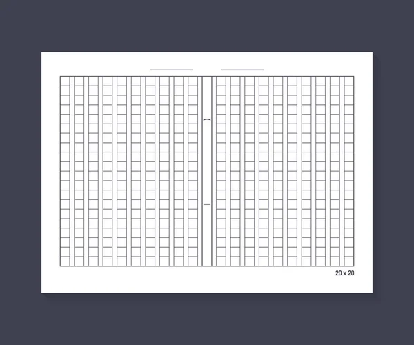 20x20 Papel manuscrito cuadrado. Ilustración vectorial . — Vector de stock