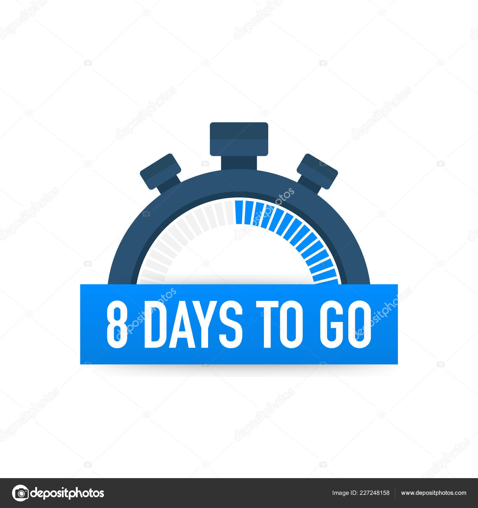 Eight days to Time Vector illustration on white