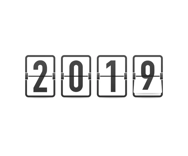 Boldog új évet 2019 ütemezését, szerkeszthető vektor design. Vektoros illusztráció. — Stock Vector