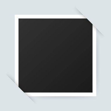 Fotoğraf çerçevesi mockup tasarım vektör. Gerçekçi fotoğraf resim için boş alan ile. Vektör çizim.