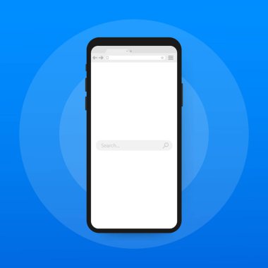 Mobil web tarayıcı görünümü form web uygulaması için. Vektör çizim.