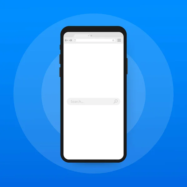Mobiele web browser-formulier weergeven voor webtoepassing. Vectorillustratie. — Stockvector