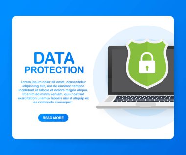 Veri koruma, gizlilik ve Internet security. Vektör çizim.