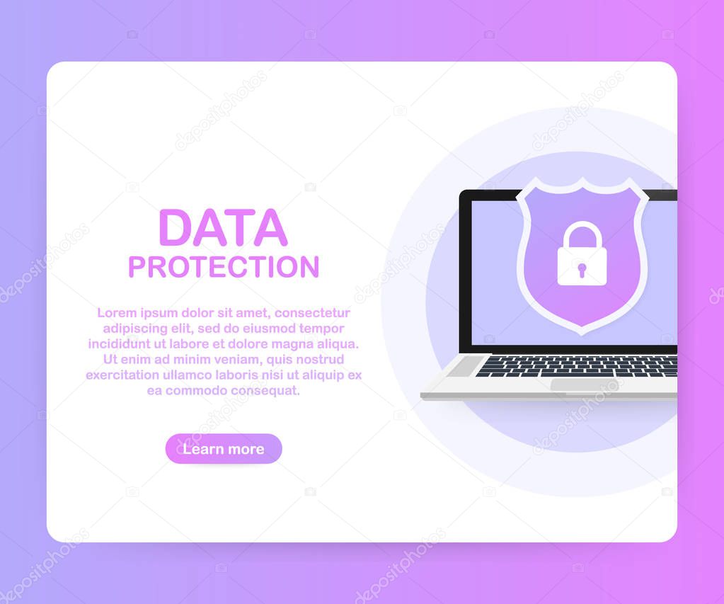 Data Protection, privacy, and internet security. Vector illustration.