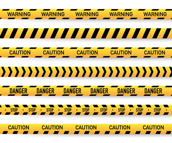 Чёрно-жёлтая полицейская полоса. Векторная иллюстрация
